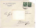 A0419 - 2 X 25 Cent.imp.sovrast.  VG Alessandria-Torino 18-08-1944 - Poststempel