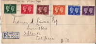 1940  Postage Stamp Centennial  Complete Set On Registered Letter To USA - ....-1951 Vor Elizabeth II.