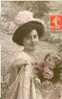 THEMES - Ref C68- Mode -chapeau - Chapellerie - Portrait De Femme Au Chapeau  - Carte Bon Etat - - Mode