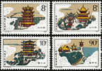 China 1987 T121 Ancient Buildings Stamps Architecture Lake Rellic - Unused Stamps