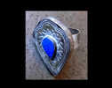 Bague D´Asie Centrale Argent Lapis Lazuli / Silver And Lapis Lazuli Ring From Central Asia - Ethniques