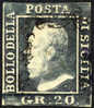 Sicily #17 Used 20g Dark Grey Violet From 1859 - Sicilië