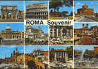 B1004 Roma -Souvenir - Multipla, Vedute  / Viaggiata - Panoramische Zichten, Meerdere Zichten