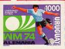 Fussball WM Uruguay 1304 B Aus Block I/74  ** 50€ Stürmer Und Flagge Deutschland Soccer Bloc Souvenir Sheet From America - 1974 – Allemagne Fédérale