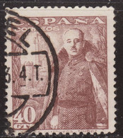 España 1948 Edifil 1027 Sello º General Francisco Franco Bahamonde (1892-1975) Y Castillo De La Mota 40c Michel 962x - Used Stamps