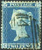 Great Britain #21 (SG #35) Used 2p Blue Victoria From 1857 - Used Stamps