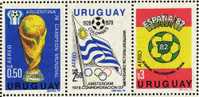 Fußball-WM 1982 Uruguay Block 44 ** 40€ FIFA-Pokal Olympia-Sieg 1928 Emblem Fussball-WM Spanien Soccer Sheet Of America - 1982 – Espagne