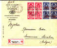 Timbres Service.T S 23-28(3)-40(bloc De 4) BRUXELLES 1-29.IV.1946 S/L.RECOMANDEE V.SMEERMAAS -LANAKEN.TB - Andere & Zonder Classificatie