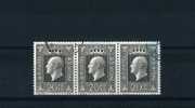 - NORVEGE . BANDE DE 3 TIMBRES OBLITEREE - Used Stamps