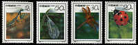 China 1992-7 Insect Stamps Dragonfly Mantis Chafer Beetle Fauna - Hojas Bloque