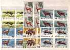 1958 ANIMALS - GAME 6v.-imperf.-MNH   Block Of Four BULGARIA /Bulgarie - Unused Stamps