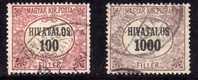 Hongrie 1921 N°Y.T. : T.S. 4 Et 8 Obl. - Oficiales