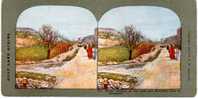 Palestine Holy Land "Jerusalem Mount Calavry And Old City Northern Wall" Stereo Colorful Postcard 1904 - Stereoskopie