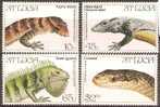 ST LUCIA - 1984 Endangered Reptiles. Scott 661-4. MNH ** - St.Lucie (1979-...)
