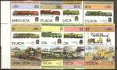 ST LUCIA - 1983 Trains Overprinted "SPECIMEN". Scott 617-24. MNH ** - St.Lucia (1979-...)