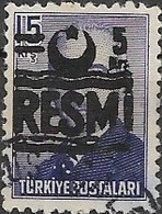 TURKEY 1955 Official - Inonu -  5k. On 15k Violet FU - Official Stamps