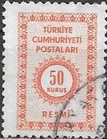 TURKEY 1965 Official - 50k Orange FU - Dienstzegels