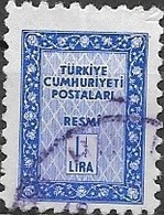 TURKEY 1960 Official -  11/2l. - Blue  FU - Dienstzegels