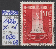 1961 - ÖSTERREICH - SM  "Opfer Für Die Freiheit Österreichs" S 1,50 Rot -  O Gestempelt  -  S. Scan  (1126o 03   At) - Used Stamps
