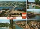 Briare Péniche Canal Vue Aérienne Multi-vues Blason Très Belle Carte 45 - Briare