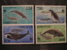 FEROE FOROYAR Yvert 197/200 ** Unhinged WWF Ballenas Whales Baleines Delfines Dauphins Dolphins - Baleines