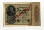 - ALLEMAGNE . REICHSBANKNOTE . 1 MILLIARDE MARK . SURCHARGE ROUGE SUR 1000 M. DE 1922 - 1 Mrd. Mark