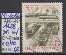 1961 - ÖSTERREICH - SM "Europ. Konferenz D. Verkehrsminister 1961" 3 S Zweif. - O Gestempelt -  S. Scan (1128o 02  At) - Used Stamps