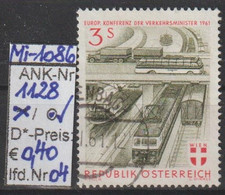 1961 - ÖSTERREICH - SM "Europ. Konferenz D. Verkehrsminister 1961" 3 S Zweif. - O Gestempelt -  S. Scan (1128o 04  At) - Used Stamps