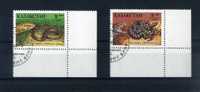 - KAZAKHSTAN . TIMBRES SUR LES SERPENTS . OBLITERES AVEC GOMME SANS CHARNIERE BORDS DE FEUILLE (préos) - Snakes