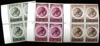 1956   4 X Reine Elisabeth 991/993**  N° De Planche Cote 10E X 4   Postfris - ....-1960