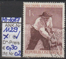 1961 - ÖSTERREICH - SM A.Satz"100. Jahrestag D.Ges.bild. Künstler" 1 S Zweif. - O  Gestempelt - S.Scan (1129o 02   At) - Gebraucht