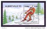 Bloc Oblitéré De Cuba, Jeux Olympiques D'albertville, Ski, 1992 - Hiver 1992: Albertville