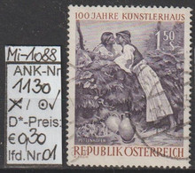1961- ÖSTERREICH - SM A. Satz "100.Jahrestag D.Ges.bild.Künstler" S 1,50 Zweif. -  O Gestempelt - S.Scan (1130o 01  At) - Used Stamps