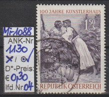 1961- ÖSTERREICH - SM A. Satz "100.Jahrestag D.Ges.bild.Künstler" S 1,50 Zweif. -  O Gestempelt - S.Scan (1130o 04  At) - Used Stamps