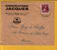 832 Op Brief Met Stempel  EUPEN Met Hoofding "CHOCOLATERIE JACQUES" (Oostkanton - Canton De L´est) - 1936-1957 Col Ouvert