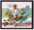 Bloc Oblitéré Du Laos,  Jeux Olympiques D'albertville, Hockey Sur Glace, 1992 - Hiver 1992: Albertville