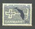 Denmark 1967 Mi. 466    90 Ø Dänische Seemannskirche Für Seeleute In Fremden Häfen Kreuzanker Und Delphin MNH** - Usati