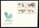 ROMANIA 1964 FDC 2X COVERS ZOO; BIRDS ANIMALS FELINS,GIRAFES,ETC. - FDC