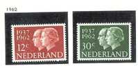 NEDERLAND   JUBILEUMZEGELS  25 JAAR HUWELIJK   1962 ** - Unused Stamps