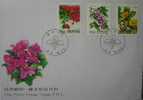 FDC Taiwan 1996 Vine Flower Stamps Bougainvillea Wisteria Wood Rose  Flora Plant - FDC