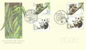 AUSTRALIA FDC JOINT ISSUE WITH CHINA KOALA PANDA BEAR SETS OF 2 X2 STAMPS  DATED 01-09-1995 CTO SG? READ DESCRIPTION !! - Lettres & Documents