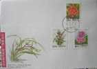 FDC 1994 New Year Greeting Flower Stamps Kaffir Lily Orchid Primrose Flora Plant - Anno Nuovo Cinese