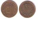 Germany 1 Pfennig 1874 C Km 1 , F+ - 1 Pfennig