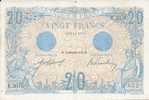 -  FRANCE - BILLET - 20 F - BLEU - M -  16  NOVEMBRE 1912 - B  - N° 652  - - 20 F 1905-1913 ''Bleu''