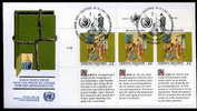 14106) UNO-Wien 2 FDC Genf-Cachet - Michel 108 / 109 - Erklärung Der Menschenrechte II - 6er-Blocks - FDC