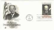 United States 1969 USA Dwight D. Eisenhower FDC - Cartas & Documentos