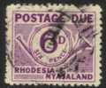 Rhodesia & Nyasaland - 1961 Postage Due 6d Used - Rhodésie & Nyasaland (1954-1963)