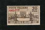 TRIESTE A XXVIII FIERA DI MILANO 1950 GOMMA BICOLORE NO LINGUELLA - Neufs