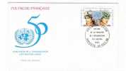 POLYNESIE FRANCAISE ( PAPEETE, TAHITI ) / 50e ANNIVERSAIRE DE L´ORGANISATION DES NATIONS UNIES / TIMBRE à 420 F, De 1995 - Tahiti