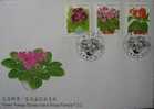 FDC Taiwan 1999 Potted Flowers Stamps Anthurium Bonsai Gloxinia Violet Flamingo Flower Flora Plant - Storia Postale